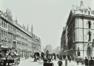 Holborn Viaduct, looking east, City of London, 1875 by English Photographer
