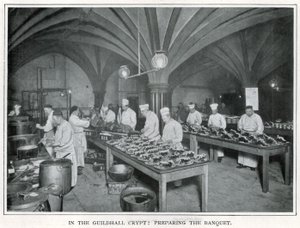 In the Guildhall Crypt: Preparing the Banquet
