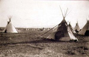 Indian Tents, photographed by the Royal Engineers on the Forty-Ninth Parallel