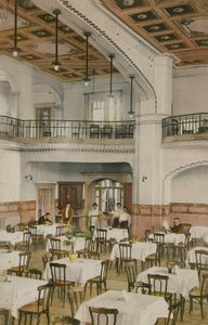 Interior of early twentieth century tearoom