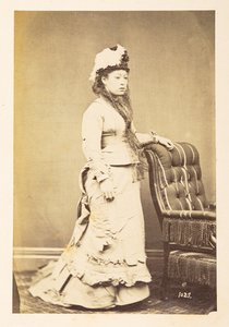 Japanese woman in European dress, Full-length standing studio portrait by English Photographer