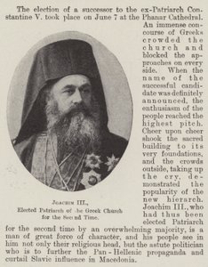 Joachim III, elected Patriarch of the Greek Church for the Second Time