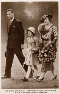 King George VI and Queen Elizabeth with their daughter Princess Elizabeth (later Queen Elizabeth II)