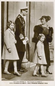 King George VI and Queen Elizabeth with Their Daughters, Princesses Elizabeth and Margaret by English Photographer