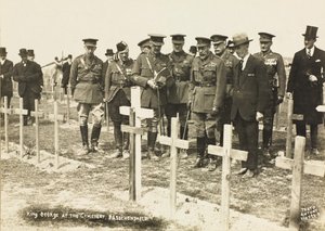 King George V at the cemetery, Passchendaele by English Photographer