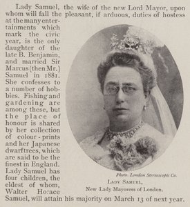 Lady Samuel, New Lady Mayoress of London