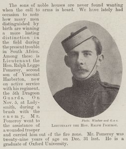 Lieutenant the Honourable Ralph Pomeroy by English Photographer