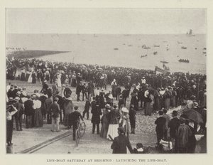 Life-Boat Saturday at Brighton, launching the Life-Boat by English Photographer