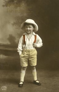 Little boy in red braces