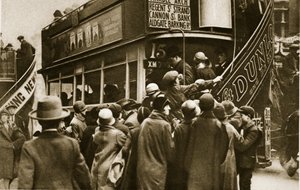Londoners rushing for a bus on Ludgate Hill by English Photographer