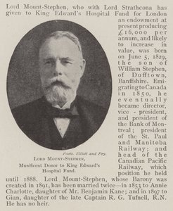 Lord Mount-Stephen, Munificent Donor to King Edward