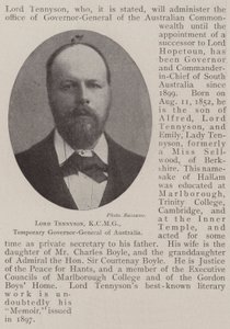 Lord Tennyson, KCMG, Temporary Governor-General of Australia by English Photographer