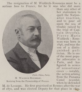M Waldeck-Rousseau, retiring from the Premiership of France