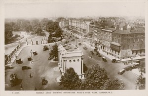 Marble Arch Showing Bayswater Road and Hyde Park, London