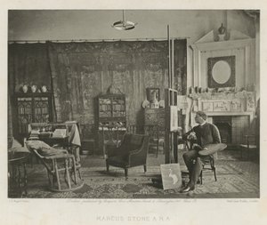 Marcus Stone in his Melbury Road Studio by English Photographer