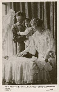 Mary, Princess Royal, and her husband, Viscount Lascelles, with their sons, George and Gerald