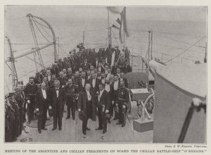 Meeting of the Argentine and Chilian Presidents on Board the Chilian Battle-Ship O