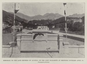 Memorial to the Late Empress of Austria on the Pont Elizabeth at Mentone, Unveiled 30 April by English Photographer