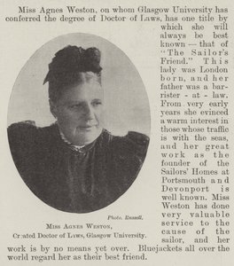 Miss Agnes Weston, created Doctor of Laws, Glasgow University