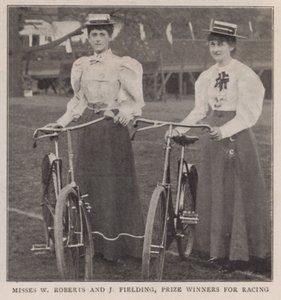Misses W Roberts and J Fielding, prize winners for racing by English Photographer