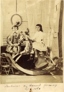 Mortimer and Gerard Gurney with their rocking horse by English Photographer