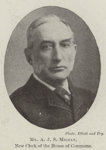 Mr A J S Milman, New Clerk of the House of Commons by English Photographer