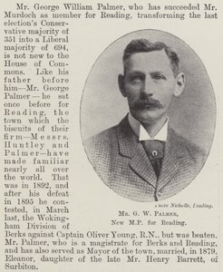 Mr G W Palmer, New MP for Reading by English Photographer