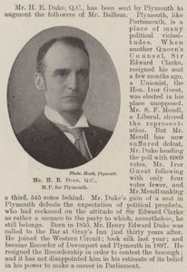 Mr H E Duke, QC, MP for Plymouth by English Photographer