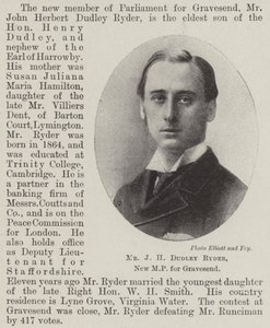 Mr J H Dudley Ryder, New MP for Gravesend by English Photographer