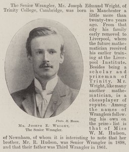 Mr Joseph E Wright, the Senior Wrangler by English Photographer