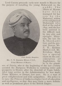 Mr P N Krishna Murti, CIE, Prime Minister of Mysore