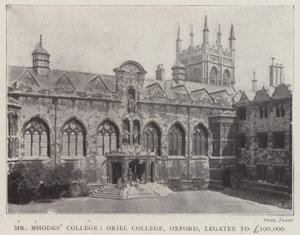Mr Rhodes College, Oriel College, Oxford, Legatee to £100,000