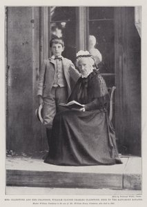 Mrs Gladstone and Her Grandson, William Glynne Charles Gladstone, Heir to the Hawarden Estates by English Photographer