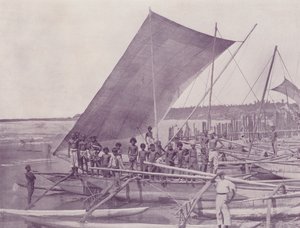 Native Fishing Boats, Ceylon by English Photographer