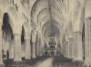 Nave of Exeter Cathedral, Devon by English Photographer