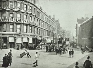 Newgate Street, looking east from Old Bailey, City of London, 1890 by English Photographer