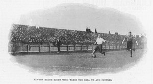 Newton Heath Right Wing Takes the Ball Up and Centres, 1899