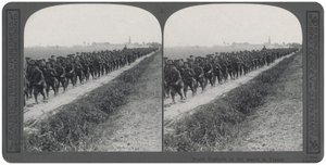 North Staffords on the march in France by English Photographer