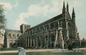 Northwest view of Winchester Cathedral by English Photographer