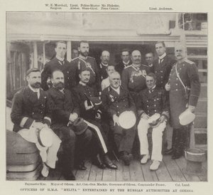 Officers of HMS Melita entertained by the Russian Authorities at Odessa by English Photographer