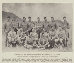 Officers of the Gordon Highlanders and Others in the Field by English Photographer