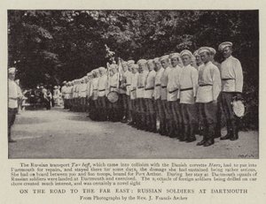 On the Road to the Far East, Russian Soldiers at Dartmouth by English Photographer