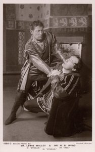 Othello throttling Iago, Lewis Waller and H B Irving
