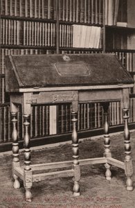 Oxford, Pembroke College, Dr Johnson’s Desk, from Edial Hall, near Lichfield, where he kept a school by English Photographer