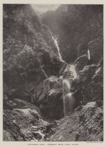 Picturesque India, Waterfall below Pindri Glacier by English Photographer