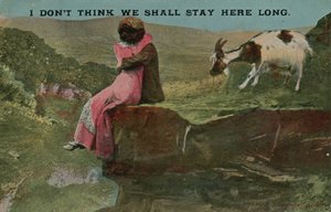 Postcard of lovers on a cliff, sent in 1913 by English Photographer