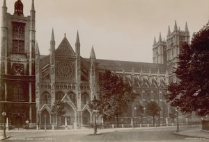 Postcard with an image of the north side of Westminster Abbey by English Photographer