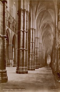 Postcard with an image of the south aisle of Westminster Abbey