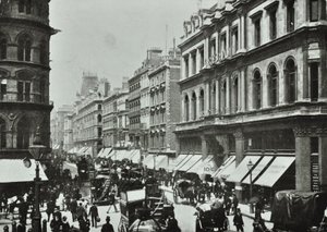 Poultry, looking west to Cheapside, City of London, 1890 by English Photographer