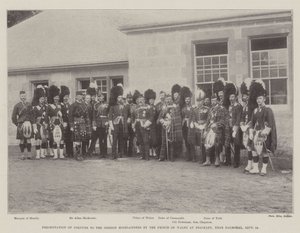 Presentation of Colours to the Gordon Highlanders by the Prince of Wales at Braikley, near Balmoral, 18 September by English Photographer